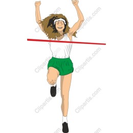 Victory Run: Female Athlete Finish Line