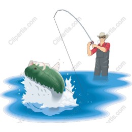 Dynamic Fishing : Angler with Jumping Fish