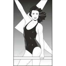 Dynamic Swimmer in Black and White