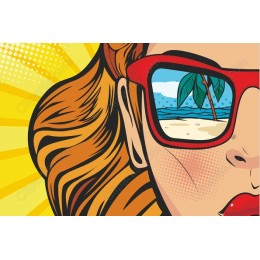 Retro Beach Reflection