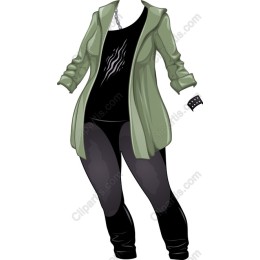 Chic Green Jacket & Black Outfit