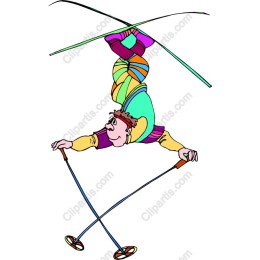 Vibrant Skier Aerial Stunt