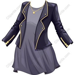 Stylish Black Blazer and Gray Dress