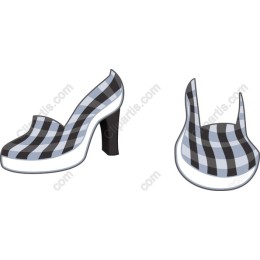 Chic Checkered High-Heeled Shoes