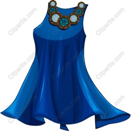 Elegant Blue Dress with Necklace