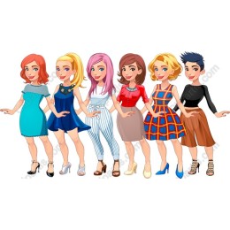 Diverse Fashionable Female Characters
