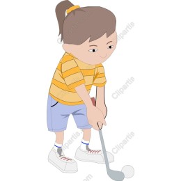 Cheerful Golfing Girl