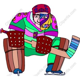 Colorful Ice Hockey Goalie
