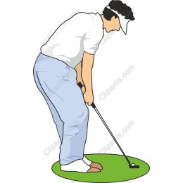 Golfer Ready to Putt