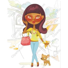 Chic Woman with Chihuahua
