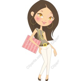 Fashionable Young Woman with Sale Bag