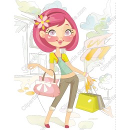 Trendy Shopping Girl