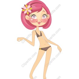 Cheerful Summer Girl Cartoon