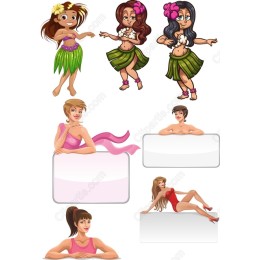 Hula Girls & Charming Characters Set