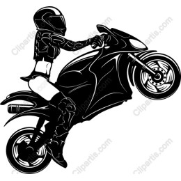 Dynamic Wheelie Motorcycle Rider