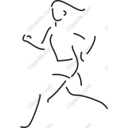 Running Woman Line Art