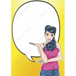 Pop-Art Woman with Speech Bubble