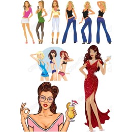 Stylish Female Characters - Clipart Bundle