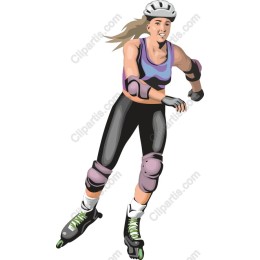Dynamic Female Roller Skater