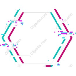 Geometric Hexagon in Teal and Magenta