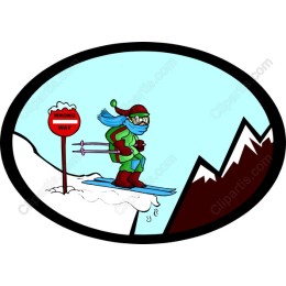 Whimsical Skier Adventure