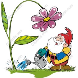 Cheerful Garden Gnome with Flower