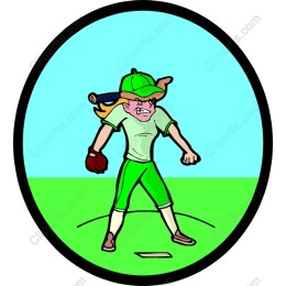Determined Female Baseball Player