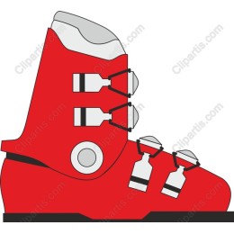 Vibrant Red Ski Boot