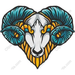Artistic Ram Head