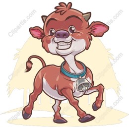 Playful Cartoon Cow