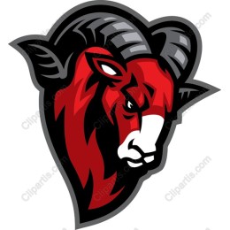 Fierce Red Ram Head