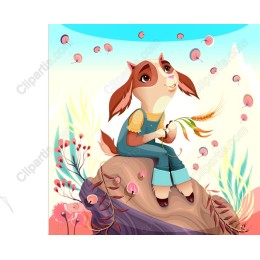 Whimsical Young Goat