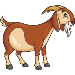 Whimsical Cartoon Goat