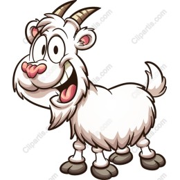 Cheerful Cartoon Goat