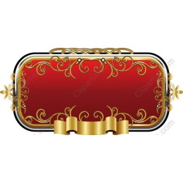 Elegant Vintage Red and Gold Decorative Frame
