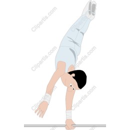 Dynamic Male Gymnast Handstand