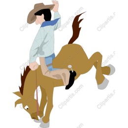 Rodeo Cowboy on Bucking Bronco