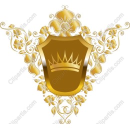Elegant Golden Shield with Floral Accents