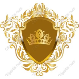 Elegant Golden Shield with Floral Motif