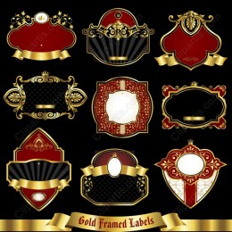 Gold Framed Labels Set