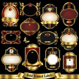 Gold Framed Elegant Label Collection