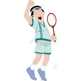 Dynamic Tennis Player Celebration