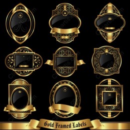 Gold Framed Labels Set