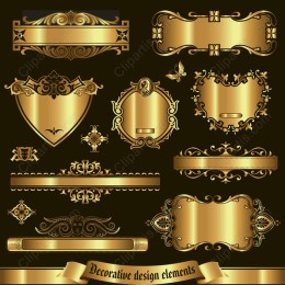 Luxurious Gold Decorative Elements Set