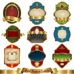 Gold Framed Labels Set