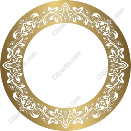 Elegant Golden Floral Circular Frame
