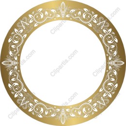 Golden Ornate Circular Frame