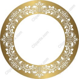 Gold Floral Circular Frame