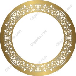 Elegant Golden Floral Circular Frame