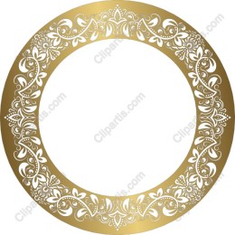 Ornate Golden Circular Frame